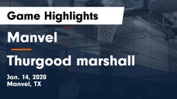 Manvel  vs Thurgood marshall  Game Highlights - Jan. 14, 2020