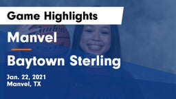 Manvel  vs Baytown Sterling Game Highlights - Jan. 22, 2021