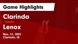 Clarinda  vs Lenox  Game Highlights - Nov. 21, 2023