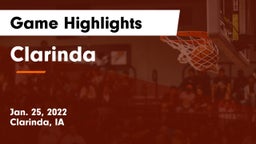 Clarinda  Game Highlights - Jan. 25, 2022