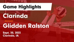 Clarinda  vs Glidden Ralston Game Highlights - Sept. 30, 2023