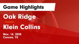 Oak Ridge  vs Klein Collins  Game Highlights - Nov. 14, 2020