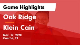 Oak Ridge  vs Klein Cain  Game Highlights - Nov. 17, 2020