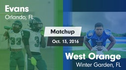 Matchup: Evans  vs. West Orange  2016