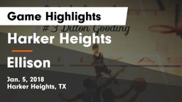 Harker Heights  vs Ellison  Game Highlights - Jan. 5, 2018