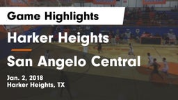 Harker Heights  vs San Angelo Central  Game Highlights - Jan. 2, 2018