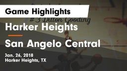 Harker Heights  vs San Angelo Central  Game Highlights - Jan. 26, 2018