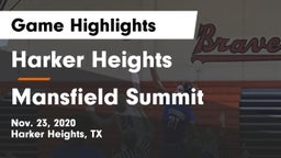 Harker Heights  vs Mansfield Summit  Game Highlights - Nov. 23, 2020