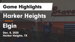 Harker Heights  vs Elgin  Game Highlights - Dec. 8, 2020