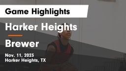 Harker Heights  vs Brewer  Game Highlights - Nov. 11, 2023