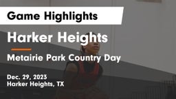 Harker Heights  vs Metairie Park Country Day  Game Highlights - Dec. 29, 2023