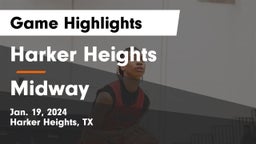 Harker Heights  vs Midway  Game Highlights - Jan. 19, 2024