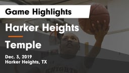 Harker Heights  vs Temple  Game Highlights - Dec. 3, 2019