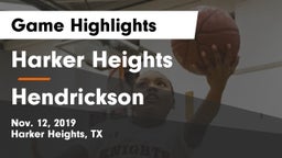 Harker Heights  vs Hendrickson  Game Highlights - Nov. 12, 2019