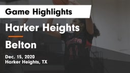 Harker Heights  vs Belton  Game Highlights - Dec. 15, 2020