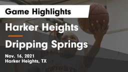 Harker Heights  vs Dripping Springs  Game Highlights - Nov. 16, 2021