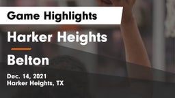 Harker Heights  vs Belton  Game Highlights - Dec. 14, 2021