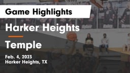 Harker Heights  vs Temple  Game Highlights - Feb. 4, 2023