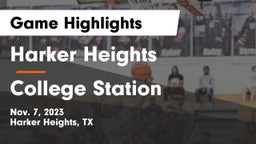 Harker Heights  vs College Station  Game Highlights - Nov. 7, 2023