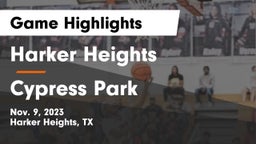 Harker Heights  vs Cypress Park   Game Highlights - Nov. 9, 2023