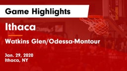 Ithaca  vs Watkins Glen/Odessa-Montour Game Highlights - Jan. 29, 2020