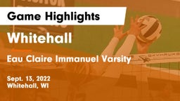 Whitehall  vs Eau Claire Immanuel Varsity Game Highlights - Sept. 13, 2022