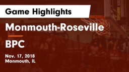 Monmouth-Roseville vs BPC Game Highlights - Nov. 17, 2018