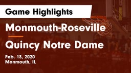 Monmouth-Roseville  vs Quincy Notre Dame Game Highlights - Feb. 13, 2020