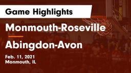 Monmouth-Roseville  vs Abingdon-Avon  Game Highlights - Feb. 11, 2021