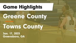 Greene County  vs Towns County  Game Highlights - Jan. 17, 2023