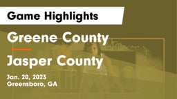 Greene County  vs Jasper County  Game Highlights - Jan. 20, 2023