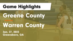 Greene County  vs Warren County  Game Highlights - Jan. 27, 2023