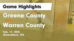 Greene County  vs Warren County  Game Highlights - Feb. 17, 2023