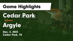 Cedar Park  vs Argyle  Game Highlights - Dec. 2, 2023