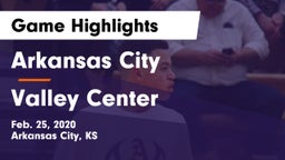 Arkansas City  vs Valley Center  Game Highlights - Feb. 25, 2020