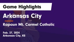 Arkansas City  vs Kapaun Mt. Carmel Catholic  Game Highlights - Feb. 27, 2024
