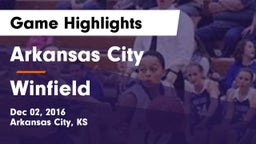 Arkansas City  vs Winfield  Game Highlights - Dec 02, 2016