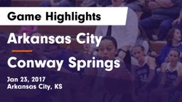Arkansas City  vs Conway Springs  Game Highlights - Jan 23, 2017
