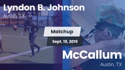 Matchup: Lyndon B. Johnson vs. McCallum  2019