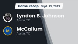 Recap: Lyndon B. Johnson  vs. McCallum  2019