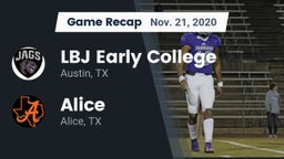 Recap: LBJ Early College  vs. Alice  2020