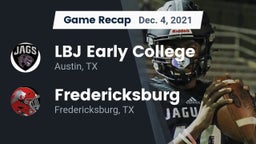 Recap: LBJ Early College  vs. Fredericksburg  2021