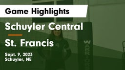 Schuyler Central  vs St. Francis  Game Highlights - Sept. 9, 2023