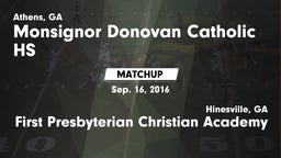Matchup: Monsignor Donovan vs. First Presbyterian Christian Academy  2016