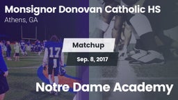 Matchup: Monsignor Donovan vs. Notre Dame Academy 2017
