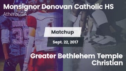 Matchup: Monsignor Donovan vs. Greater Bethlehem Temple Christian 2017
