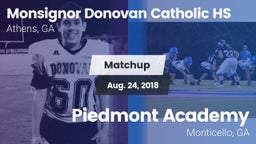 Matchup: Monsignor Donovan vs. Piedmont Academy  2018