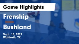 Frenship  vs Bushland  Game Highlights - Sept. 10, 2022