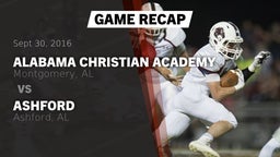 Recap: Alabama Christian Academy  vs. Ashford  2016