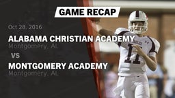 Recap: Alabama Christian Academy  vs. Montgomery Academy  2016